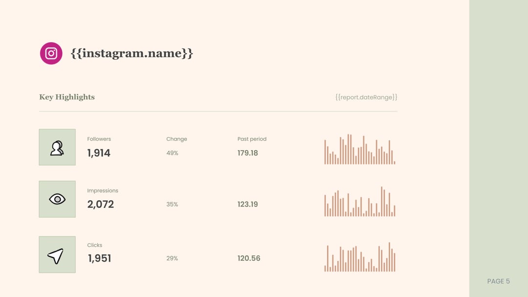 Monochrome Social Media Report template