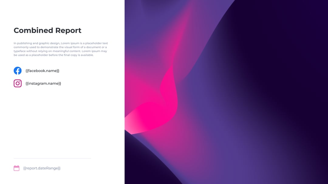 Facebook Instagram Report template