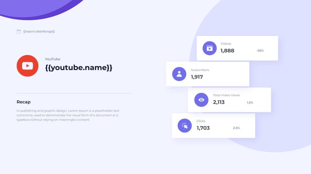 Basic Youtube Performance Report template
